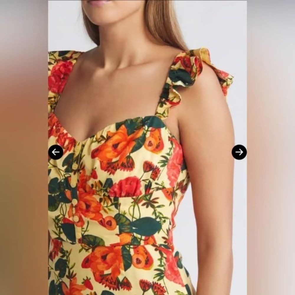 NWT CHELSEA28 Ruffle Midi Dress Layered Floral Ankle Length Boho Cottagecore L - Picture 15 of 15